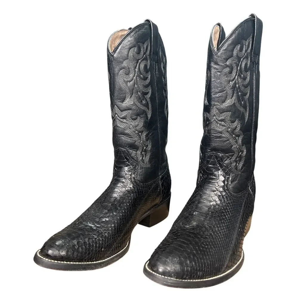 Circle G by Corral Men's Black Python Snakeskin Cowboy Boots Size 7.5 D